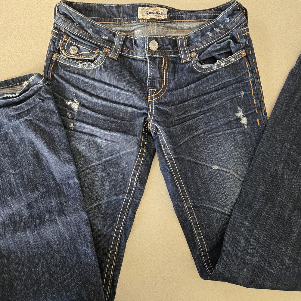 Classic Dark Blue Straight Leg Jeans